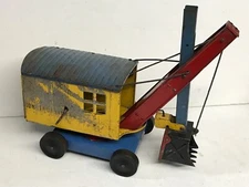 30's MARX PRESSED STEEL APEX CONSTRUCTION CO STEAM SHOVEL 4 MACHINE HAULER TRUCK