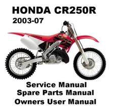 HONDA CR250 CR 250 Owners Workshop Service Repair Parts Manual PDF file ELISNORE