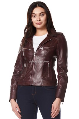 Damen Lederjacke Cherry 100% ECHT NAPA Biker Motorrad Style Jacke 9823