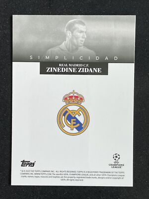 Zinedine Zidane 2024-25 Topps Simplicidad Simplicity Real Madrid