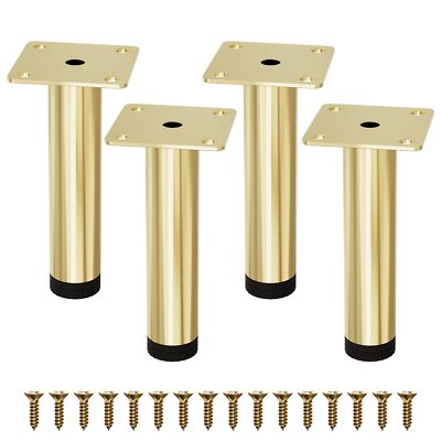 Furniture Legs 6 inch Metal SOFE Legs Set of 4 Gold Dresser Legs for  Sideboar... | eBay