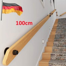 100cm Holz Handlauf mit Halter Treppengeländer Wand Geländer Treppe Griff Stange
