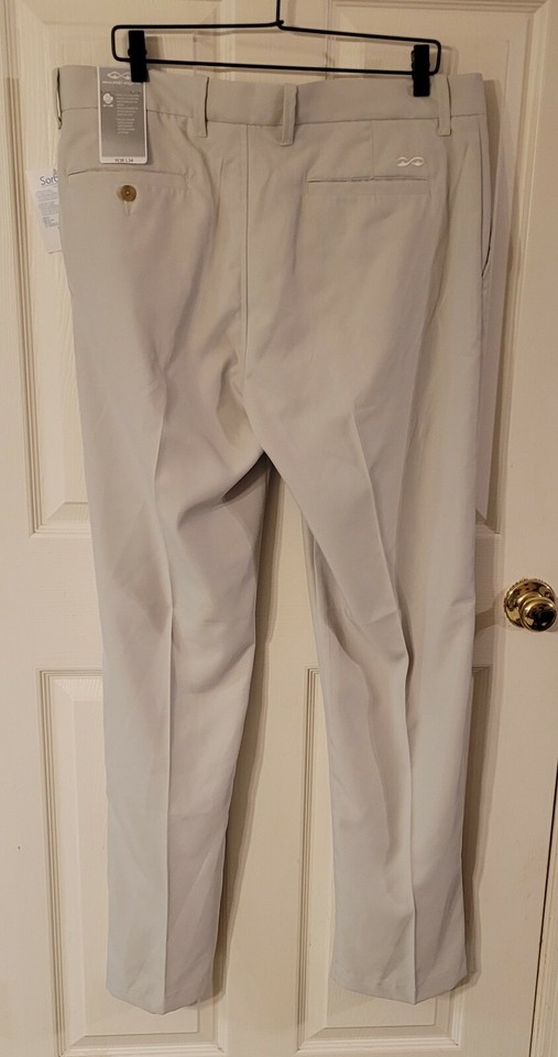 Snake Eyes Dry18 Mens Sorbtek Flat Front Golf Pants Khaki 36x34 NWT