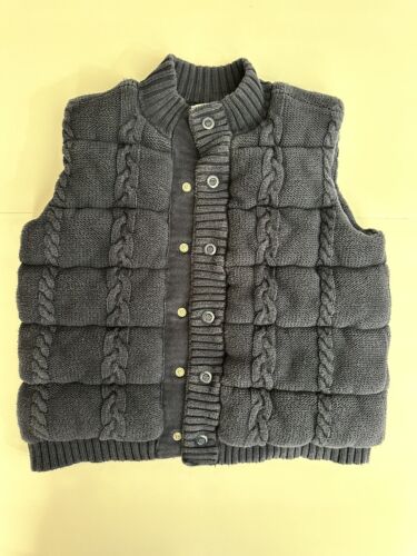 Authentic Janie and Jack Sleeveless Blue Navy Warm Thick Vest Boy Kid Size 5-6 - Picture 1 of 9