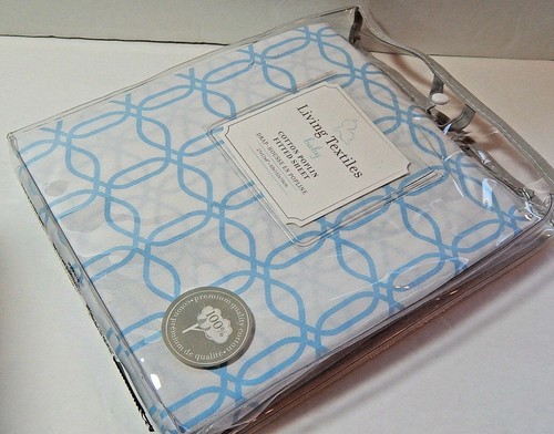 Living Textiles Jersey Fitted Crib Sheet Blue Links 100% Cotton Standard - Picture 5 of 5
