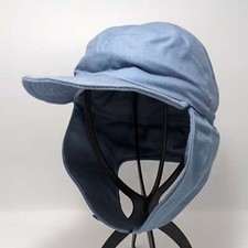 Swedish Army Civil Defence 1960s Sky Blue Cold Weather Cotton Winter Trapper Cap