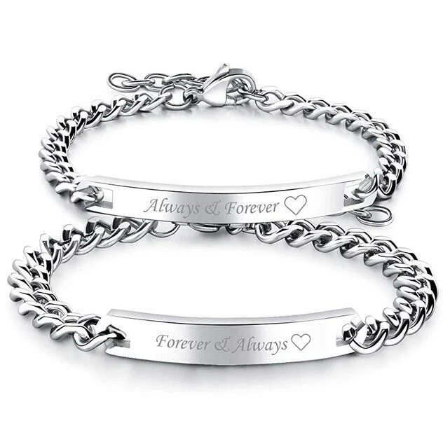 Stainless steel cheap couple bracelets