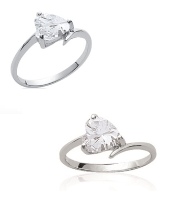 Bague Solitaire En Argent Massif Avec Zirconium - Taille 60