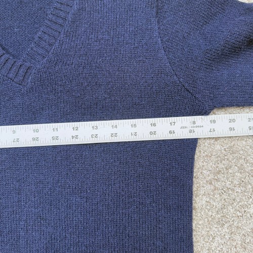 Maglione lana vintage Old Colony donna piccolo blu navy scollo a V Scotch Nap USA - Foto 10 di 13