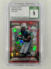 2016 PANINI PRIZM FOOTBALL #298 DERRICK HENRY RED CRYSTAL 34/75 CSG MINT 9