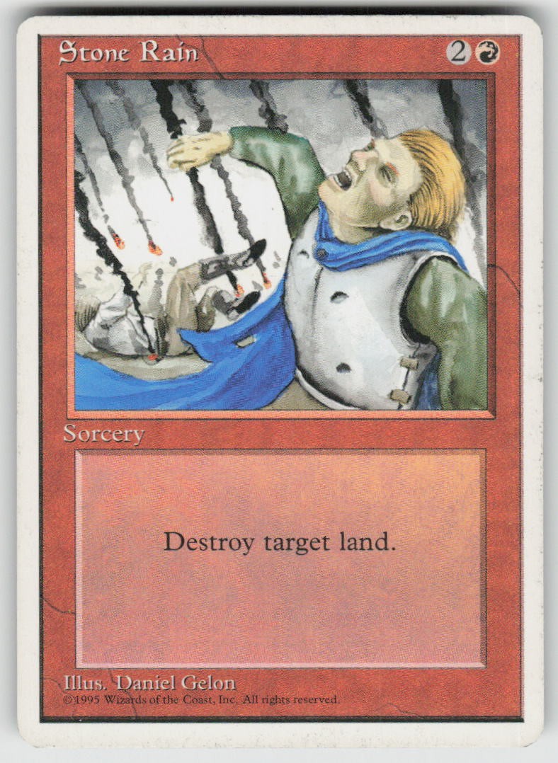 Stone Rain Common Fourth Edition MTG Moderately Played 1995