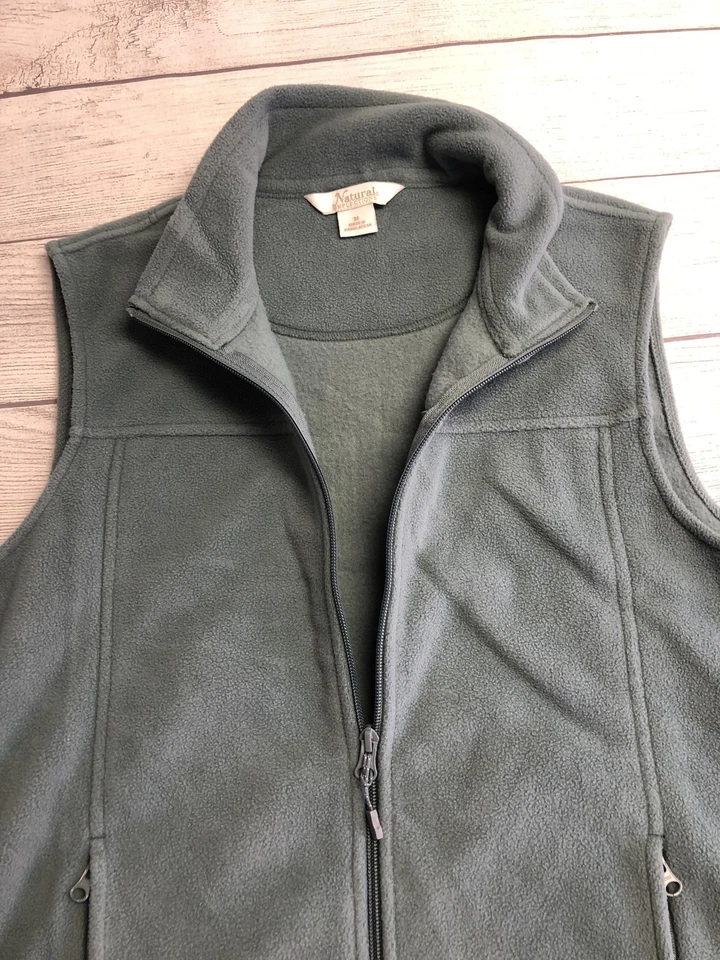 Natural Reflections Vest Womens Medium Green Fleece Full Zip Sleeveless Outdoors - Image 4 of 4