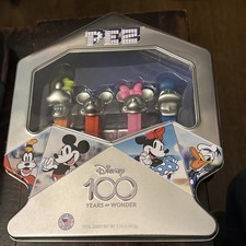 DIsney 100 Years PEZ 4 Platinum Characters In Collectors Tin