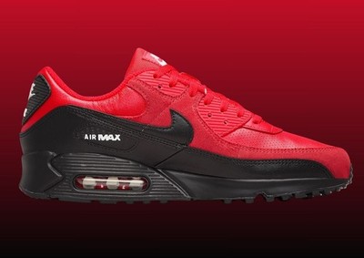 NEW Nike AIR MAX 90 Men's Casual Shoes SPEED RED BLACK WHITE