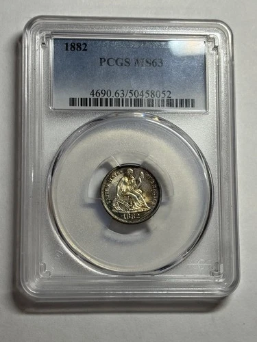 1882 Seated Liberty Silver Dime PCGS MS63 Great Strike Nice Type Coin