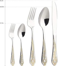 Gold Silverware Set, 20 Piece Stainless Steel Golden Flatware Set for 4