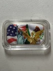 2oz Colorized Silver Bar USA and Mexico 999 Fine Silver