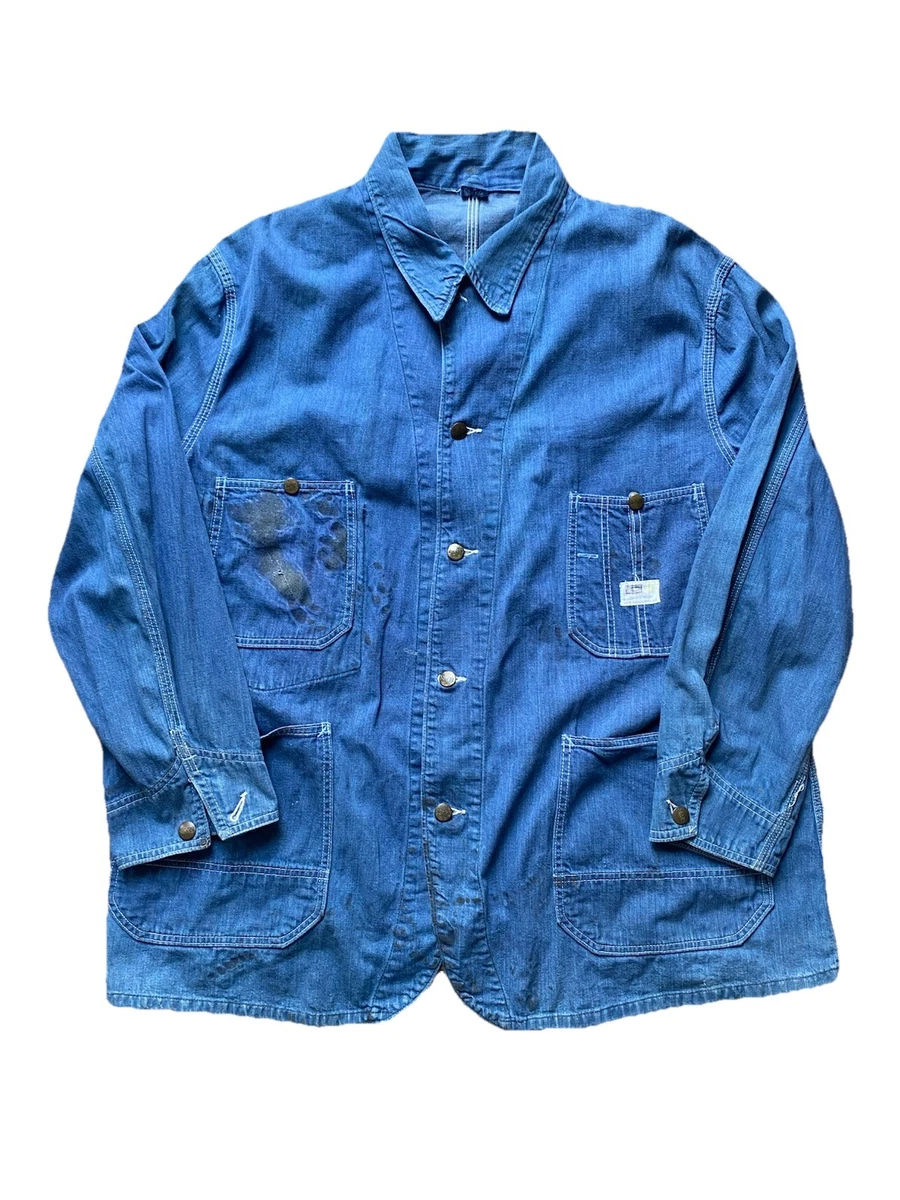 Chore Jacket Denim 1960s Vintage Outerwear Coats & Jackets for Men