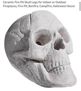 Ceramic Fire Pit Skull Logs for Indoor or Outdoor Fireplaces