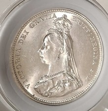 1887 Great Britain 1 Shilling. Very Nice AU Silver Coin.