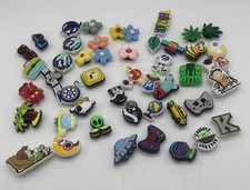 Lot Of 46 Jibbitz Crocs Charms Floral Video Games Space Peanuts Aliens Assorted
