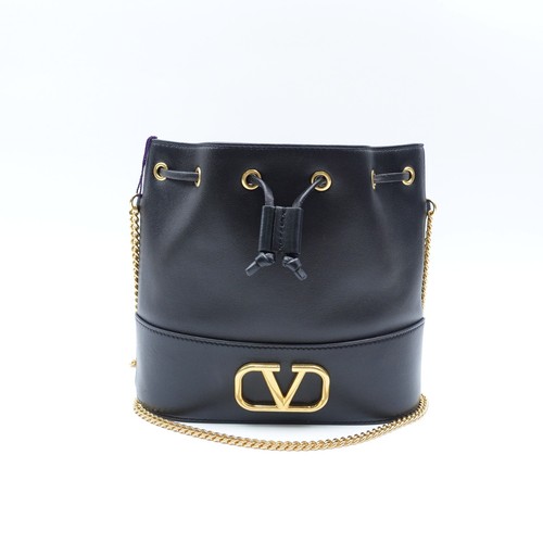 Valentino VLOGO Signature Black Lambskin Shoulder Bag T10423745