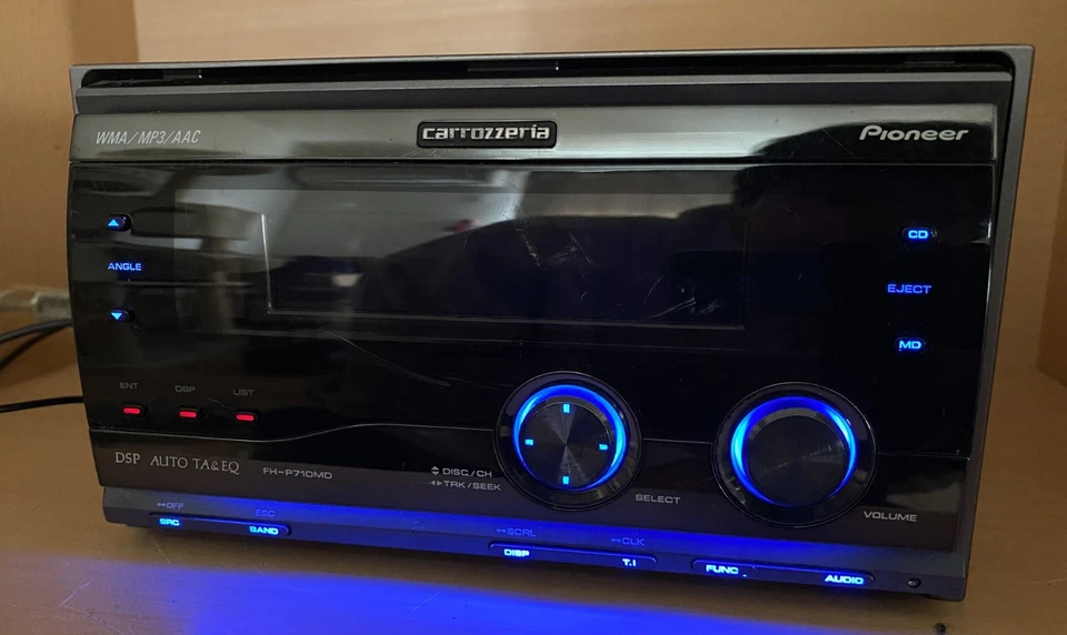 Pioneer Carrozzeria FH-P710MD Car Audio 2DIN CD MD IP-BUS Working Tested JDM - Image 2 of 4