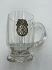 Vintage Teamsters Health & Welfare Raised Metal Insignia of the Union. Glass Mug