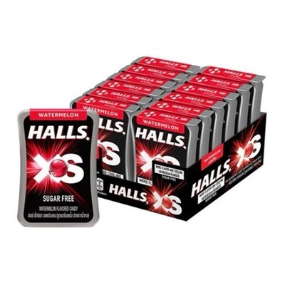 12x Packs Halls XS Sugar Free Watermelon Breath Mints (12 grams per pack)