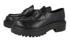 PRADA Leather Double Chocolate Loafer - 2DE148 - Black - NEW - US 9.5 EU 42,5