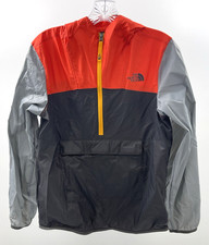 THE NORTH FACE Boys Fanorak Windbreaker Jacket - Graphite Orange- Boys Size L