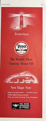 Tide Water Associated Oil company Veedol Worlds Most Famous VTG Print Ad 1948