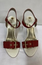 Replay Red & White Cork Wedge Miranda Sandal Size 40 Uk 7