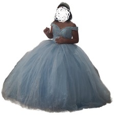 Off Shoulder Glitter Print Ball Gown by Elizabeth K GL2910 Sz L
