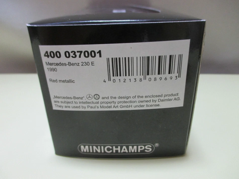 Minichamps 400037001 Mercedes Benz 230 E 1990 Red Metallic 1:43 - Image 2 of 2