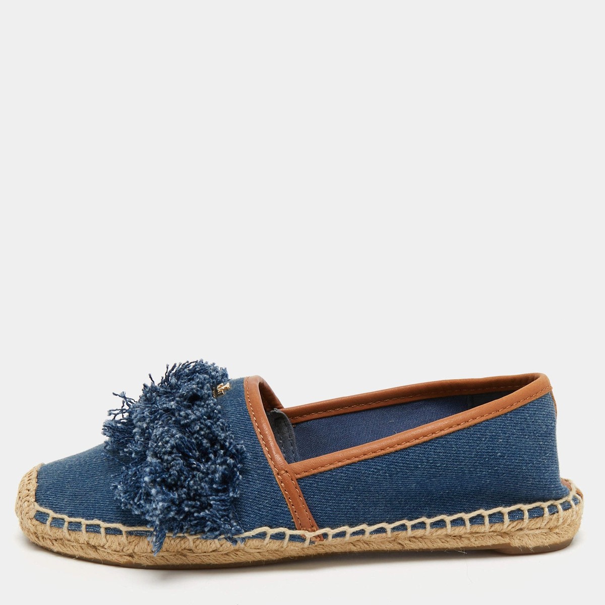 Tory Burch Denim and Navy Slip-On Espadrilles Size 9 Tory Burch Eleanor Denim Medallion Espadrilles | Neiman Marcus main image 3