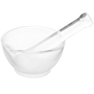 1 Set Glass Medicine Crush Pot with Ergonomic Pestle for Home and Lab Use