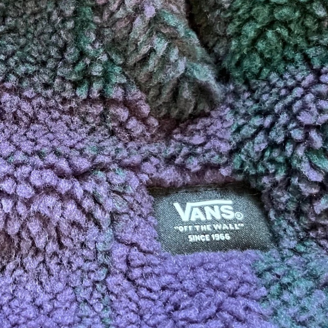 Vans Foundry Plaid H Sherpa Puffer Jacket Purple Green VN000JU42LN