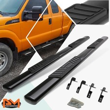 For 99-16 Ford Super Duty Ext Cab Oval 5 Side Step Nerf Bar Running Board Black