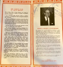 JIMMY JEWELL NEAREST AND DEAREST VARIETY CLUB PROGRAMME SIGNED AUTOGRAPH POW#99