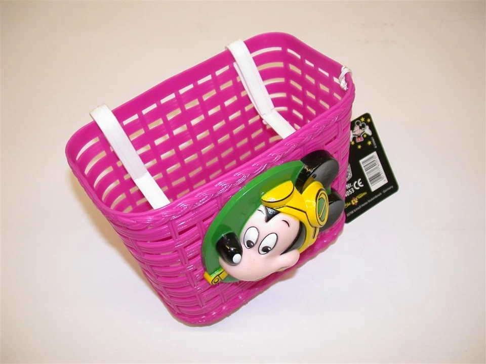 MICKEY MOUSE KINDERFAHRRADKORB TOLLES MÄDCHEN IDEALES FABELHAFTES GESCHENK GELB PINK NEU