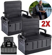 2x Auto-Aufbewahrungsbox Faltbar mit Sitz, Kofferraum-Organizer Auto-LKW-SUV 60L