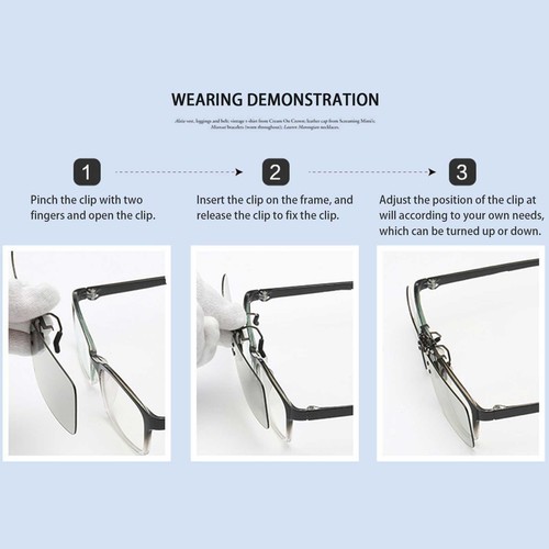 Polarisierte Clip-on-Sonnenbrille, rahmenlose, hochklappbare Einteilerlins J7Y3 - Bild 11 von 16