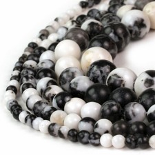 White Zebra Jasper Beads Round 15  Strand Gemstone 4mm 6mm 8mm 10mm 12mm