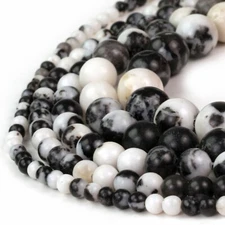 White Zebra Jasper Beads Round 15” Strand Gemstone 4mm 6mm 8mm 10mm 12mm