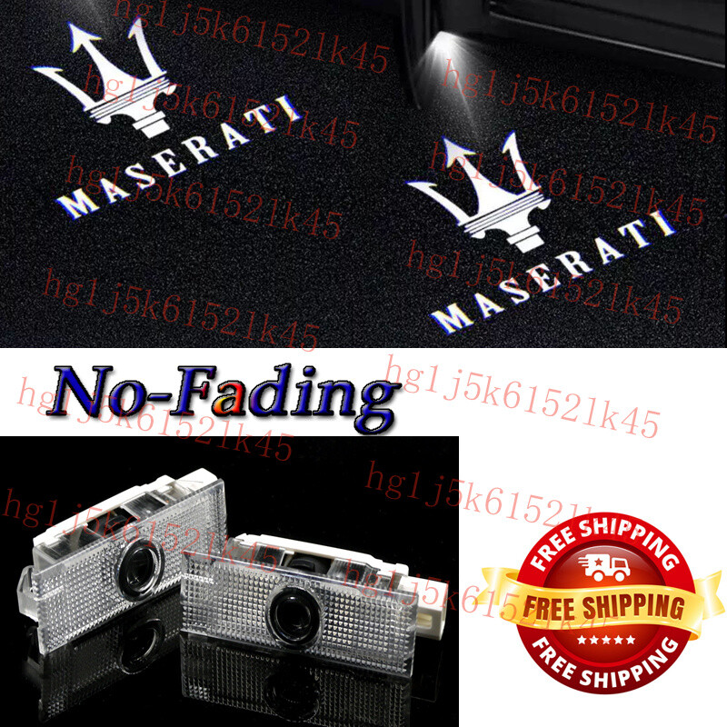 2x Car Led Light Door Emblem Projector Kit For Quattroporte 2009-2021