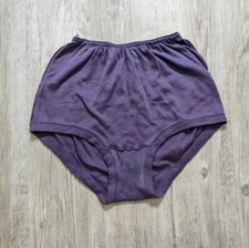 Vintage 1950s Mushroom Gusset High Waisted Granny Panties Cotton Purple