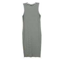 ATHLETA Sunstream Midi Dress Sage Green Ribbed Stretch Sleeveless SMALL