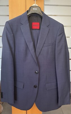HUGO Hellblau Anzug Henry Struktur Webart Slim Fit In Gr. 44