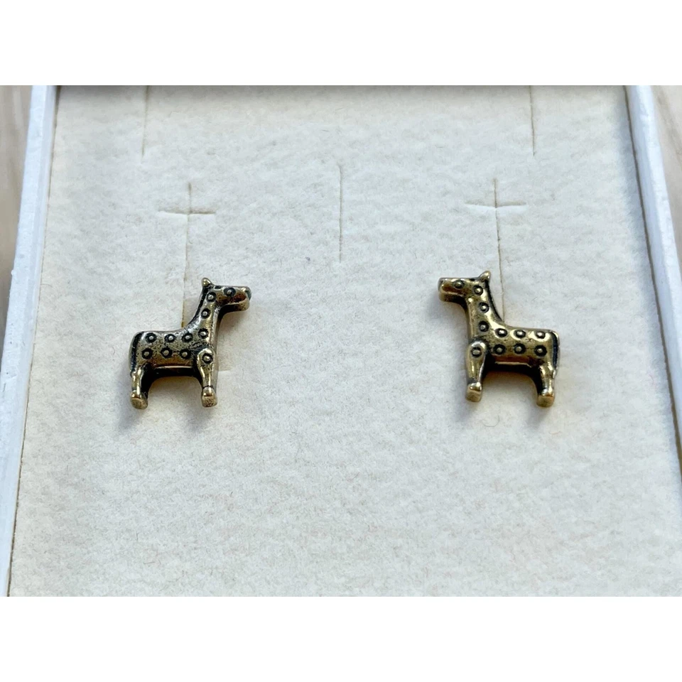 Aretes Kalevala Runoratsu Caballo, Pendientes Bronce Mitología Vintage Foto 4 de 4